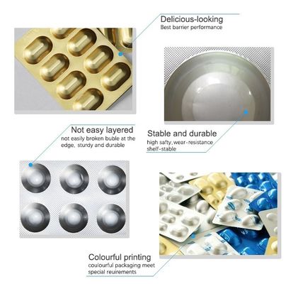 Folha fria de Alu Alu do formulário para cápsulas de empacotamento das tabuletas dos comprimidos da bolha